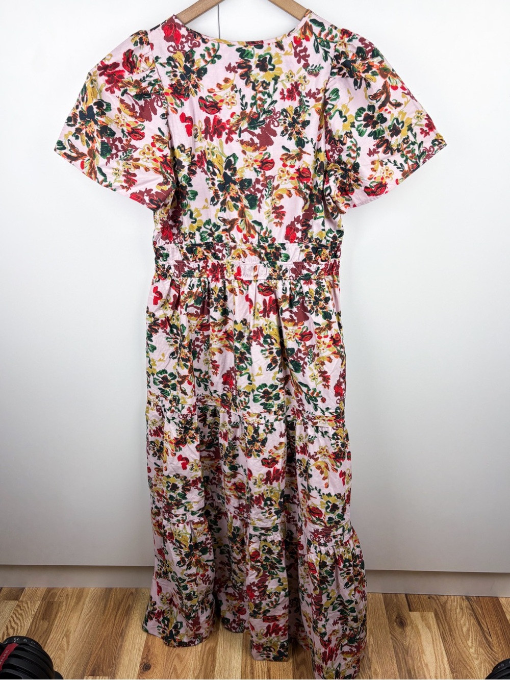 Anthropologie Maeve Somerset Maxi Dress Pink Red Green Yellow Floral 100% Cotton - Picture 6 of 6